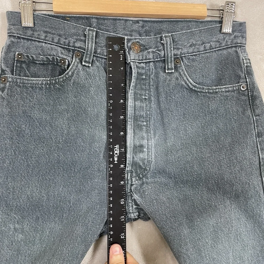 Vintage Levis 501 Jeans Mens 30x30 (fit 29x29) Black Gray Made in USA 90s Button